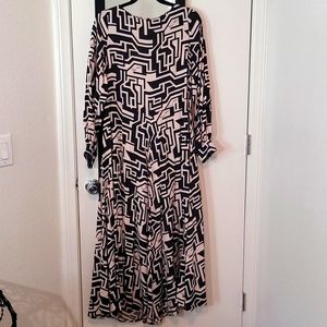 Long Beige and Black Dress